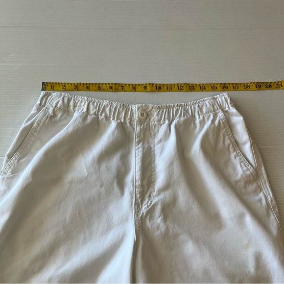 IZOD Flat Front Elasticized Waist Drawstring Red Label Shorts White Medium 32” - Picture 9 of 11